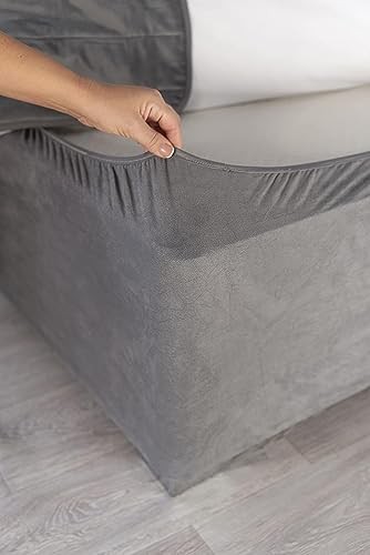 Box Spring Cover - Transform Your Bed with This Fully Elasticated Faux Suede