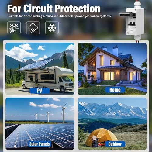 Solar Panels Disconnect Switchmp DC Solar Shut Off Switch Box & Wire 400V 40A