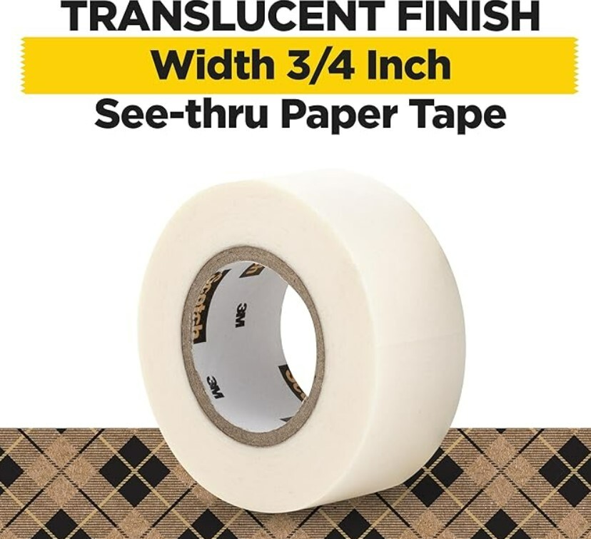 Paper Tape Writable Labeling Translucent Decorating Packaging Repairing 2 Rolls