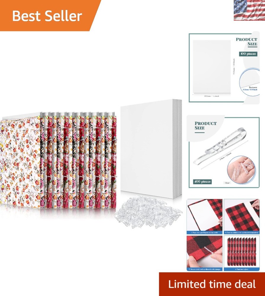 Effortless Fabric Folding Kit: 100 Comic Boards and Clear Clips for Neat Storage