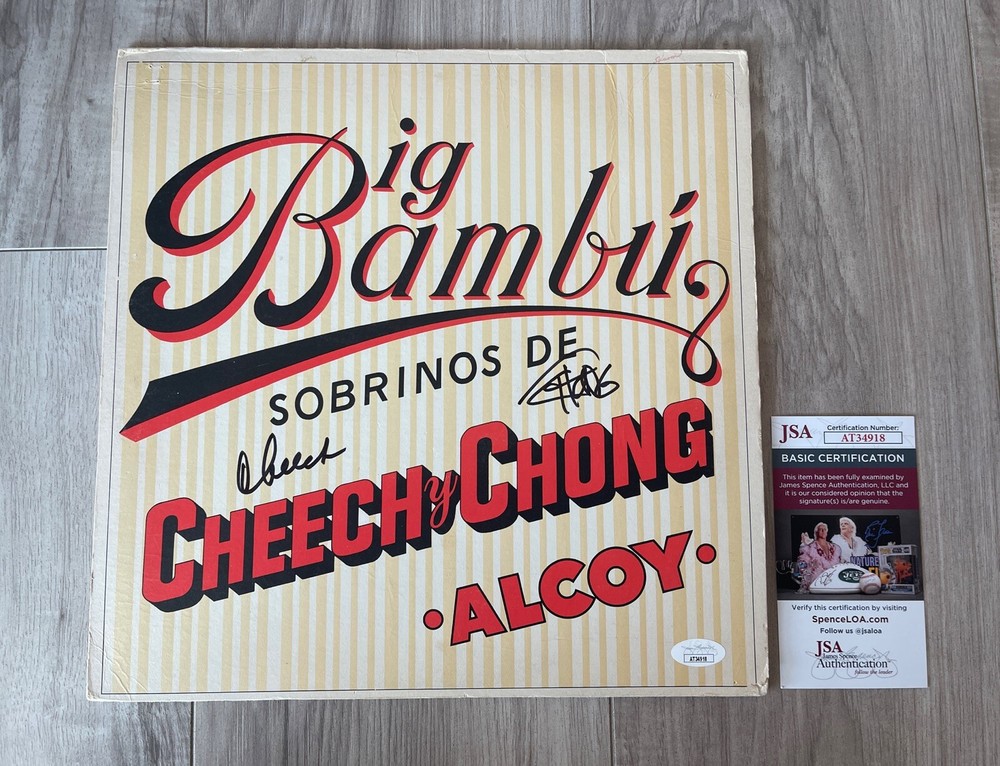 Cheech Marin Tommy Chong Signed Big Bambu Vinyl LP Record Comedy JSA COA 6
