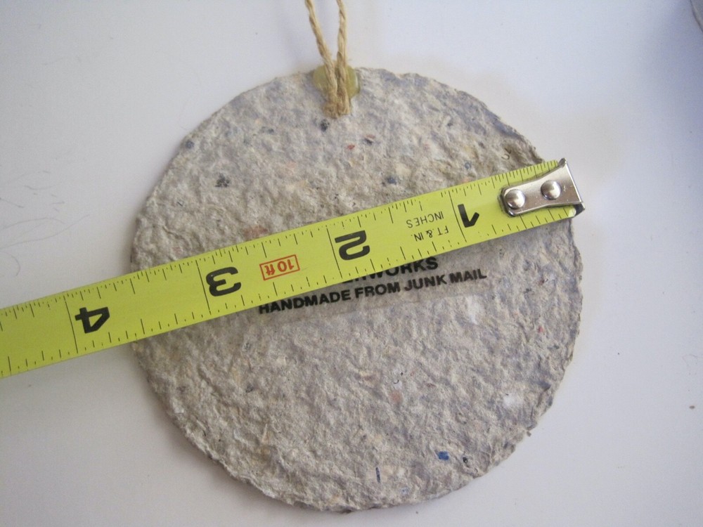 Junkmail Christmas Tree Ornament Laughing Crow Moon Star Round Flat EUC