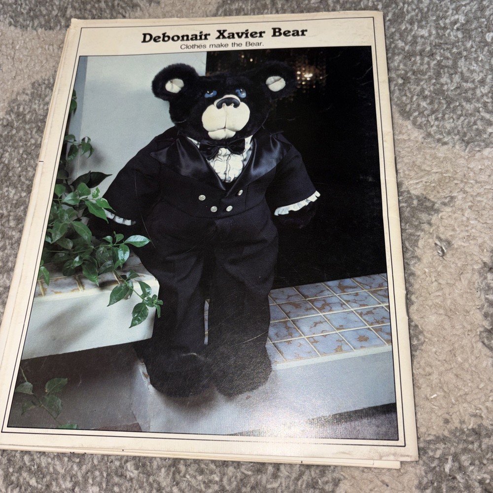 Vintage Xavier Roberts Presents Debonair Xavier Bear Pattern Book
