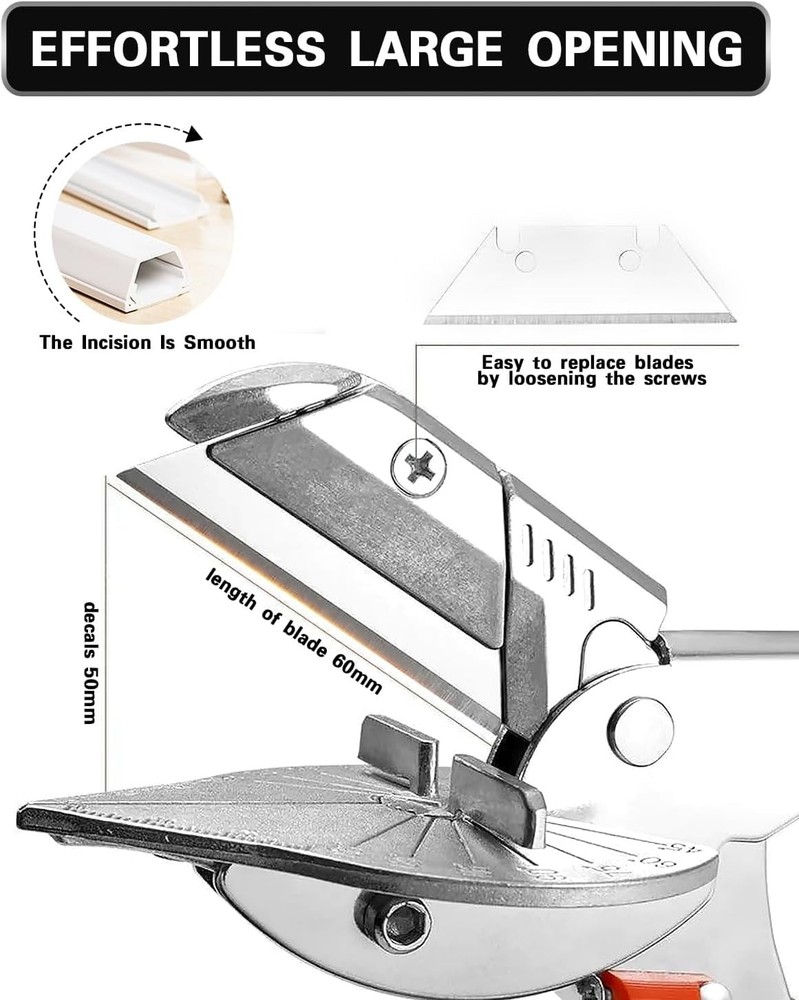 45° - 135° Angle Miter Shear Cutter, Multi-Function Trunking Scissors, Quarter