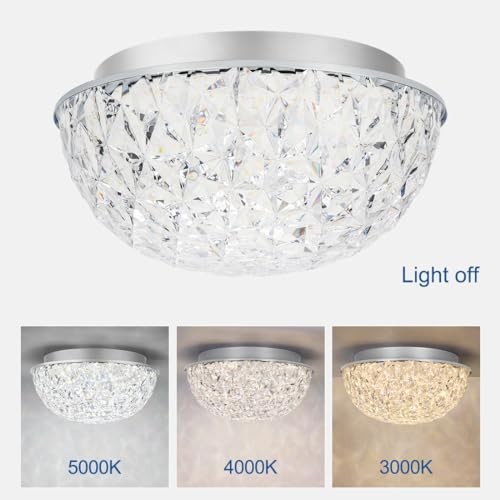 LED Ceiling Light Fixture Flush Mount, Crystal Chandelier Modern Ceiling