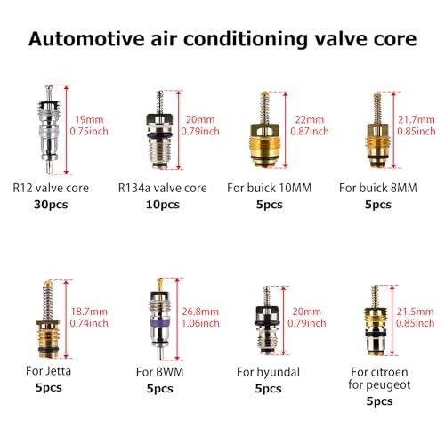 604pcs R134a A/C Valve Core&Dust Cap Kit, car A/C System Maintenance Tool Box