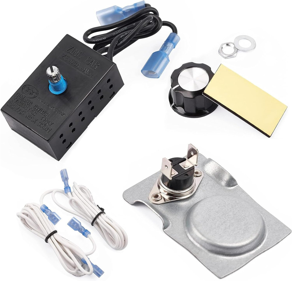 Fireplace Thermostat & Rheostat Variable Speed Control Switch for Universal Wood