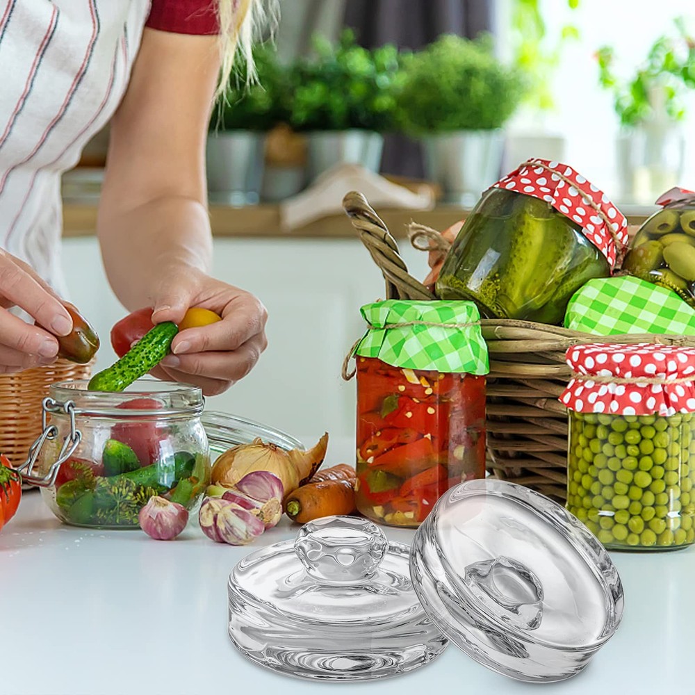 YOUEON 9 Pack Fermentation Glass Weights with Easy Grip 3 inch, Transparent