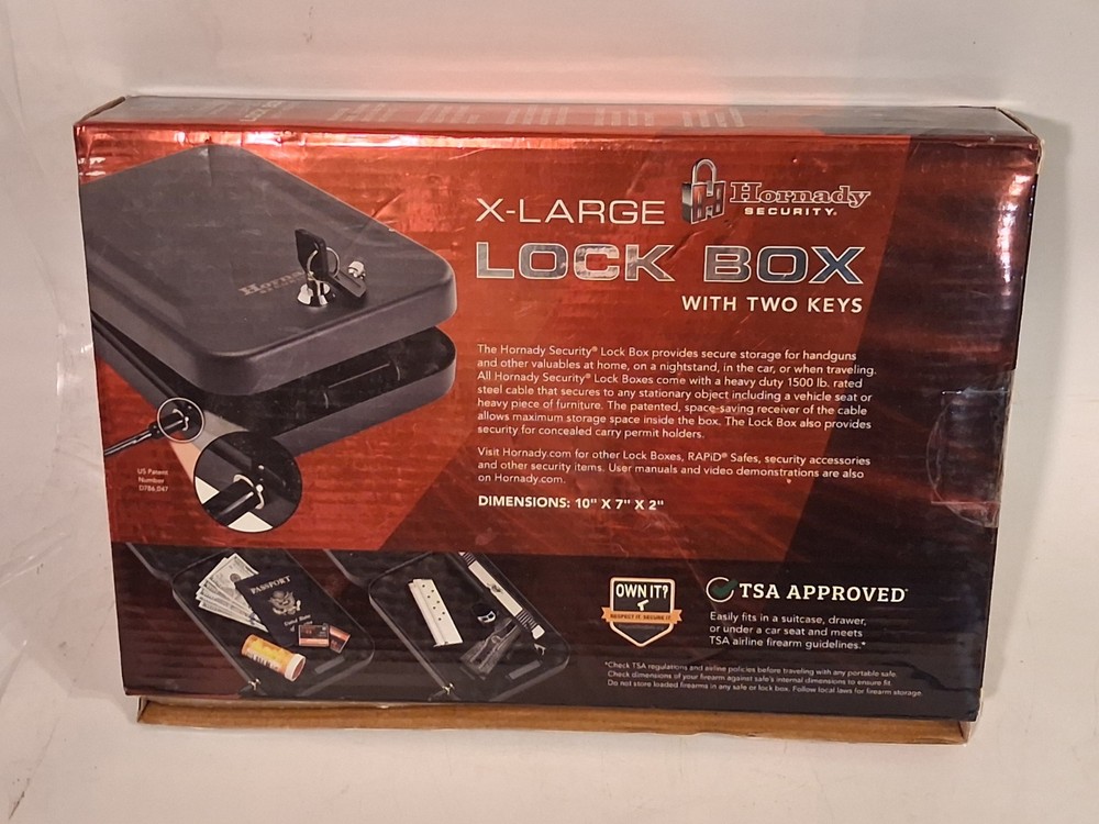 Extra Large Hornady Security Lock Box With 2 Keys