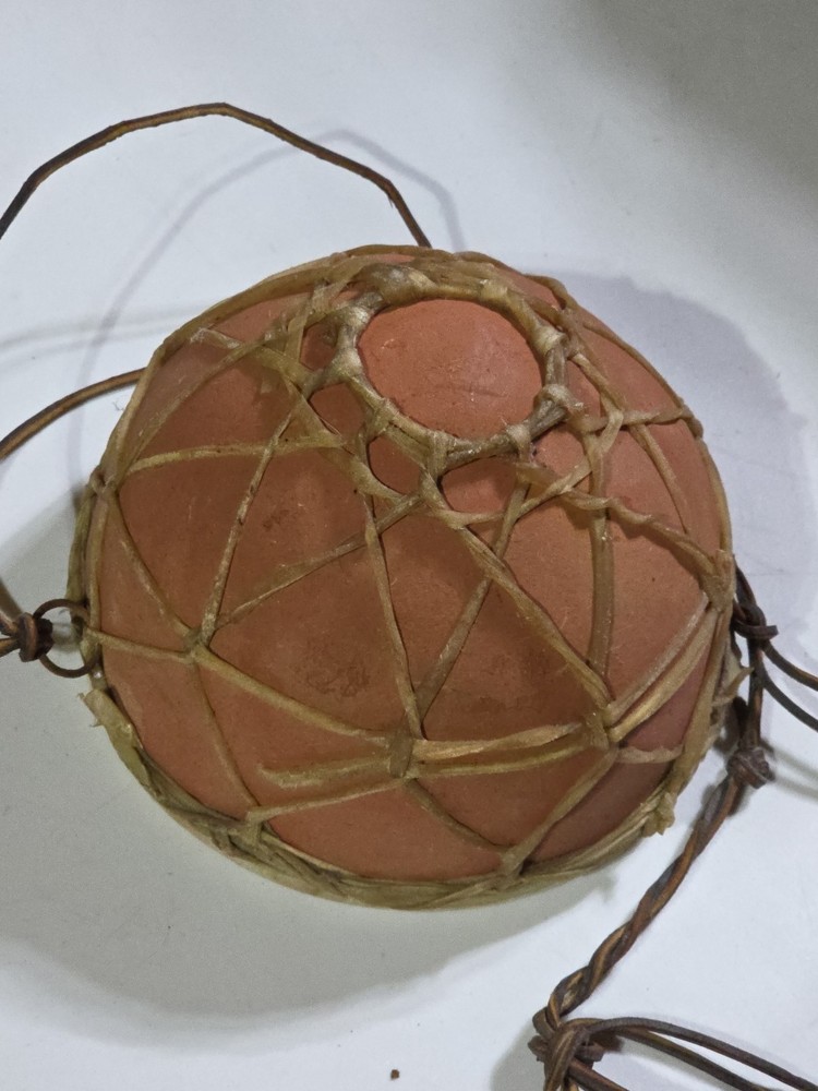Vintage Tera Cotta Rawhide Bongo Style Drum