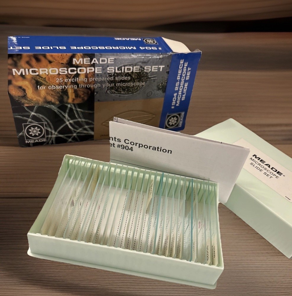 Meade Instruments #904 Microscope Set Of 25 Prepared Slides For Microscopes -NEW