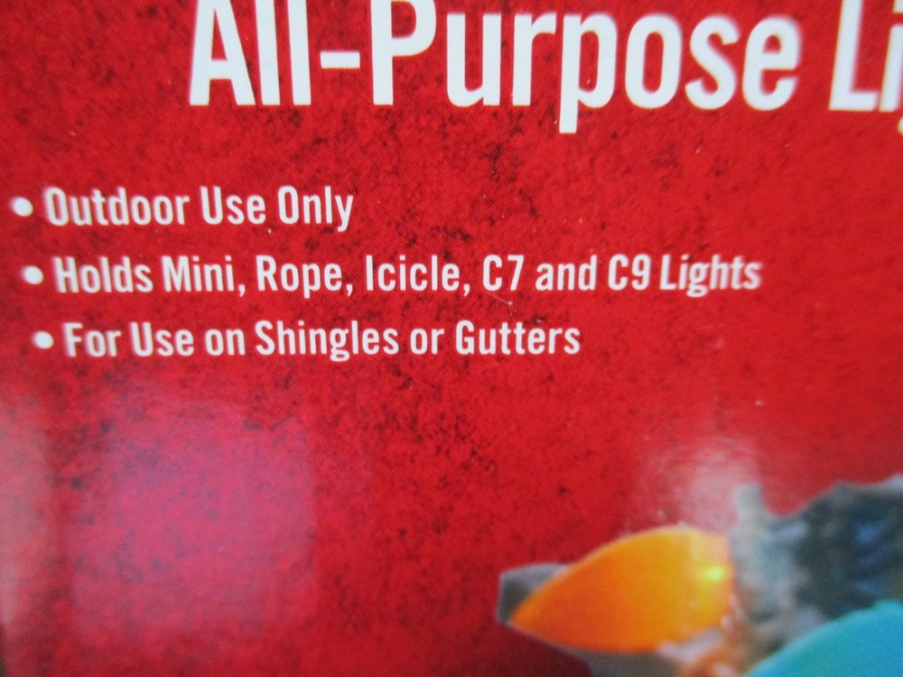 2 pack Home Accents Holiday 75 per Pack All Purpose Gutter Light Clips New