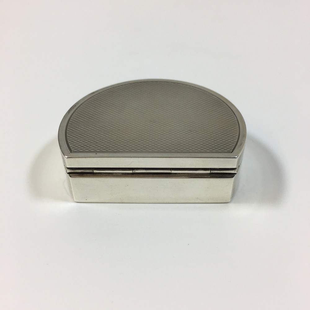 Vintage 1979 A Chick & Sons Solid Sterling Silver D Shaped Pill Trinket Box