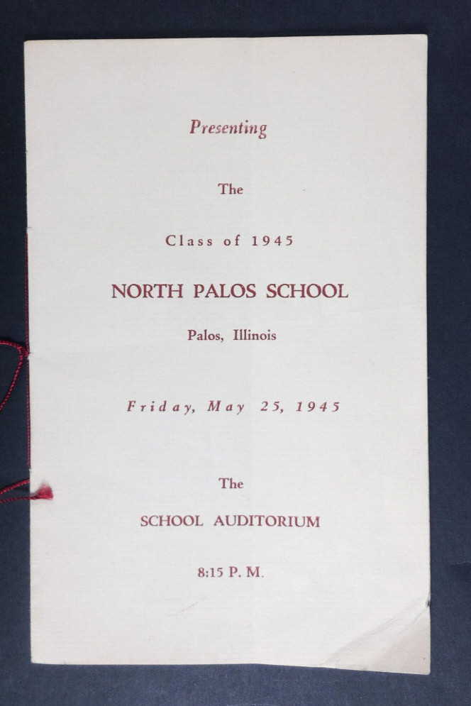 North Palos School Program 1945 Palos Illinois