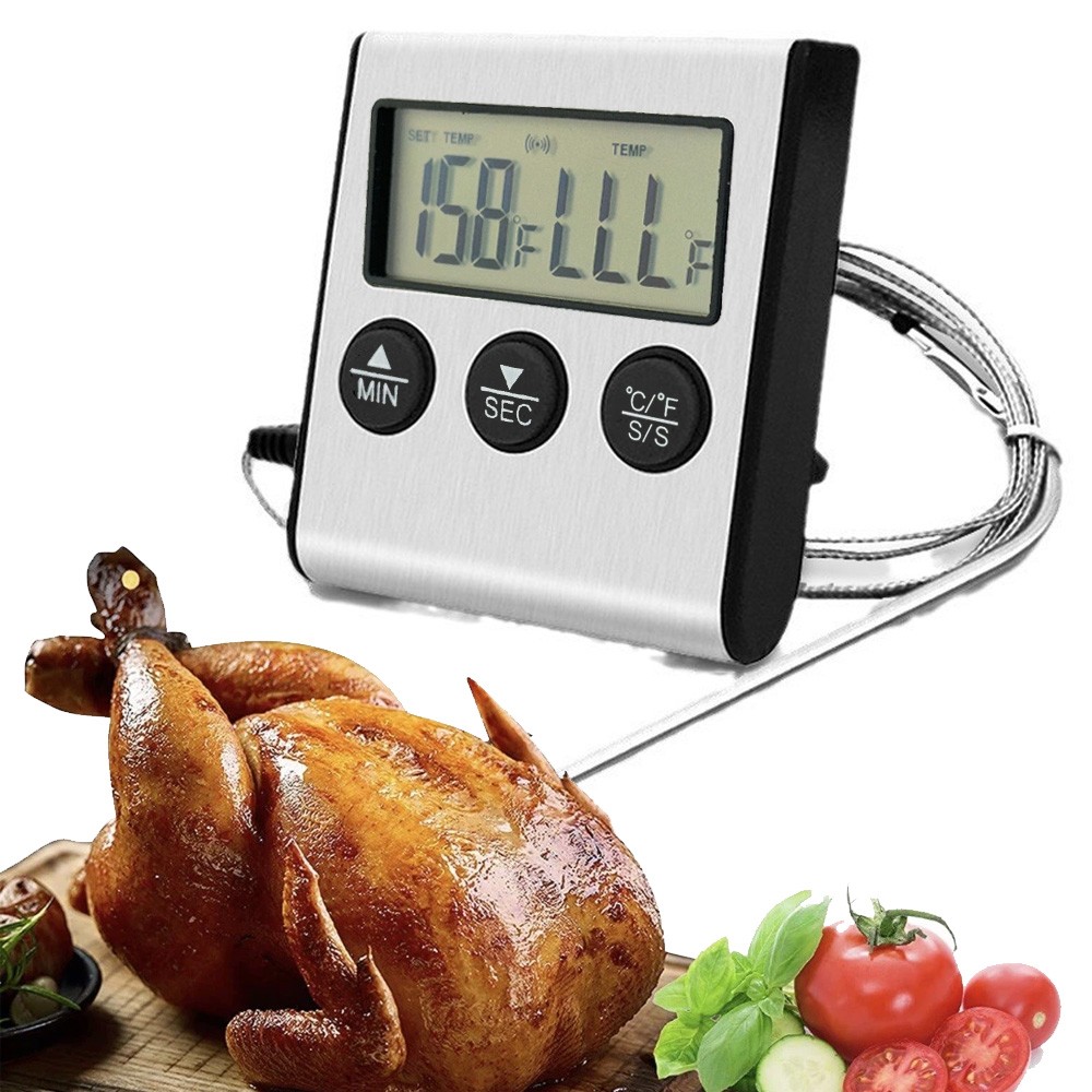 Remote Kitchen Digital Cooking Thermometer Probe Meat Food Temperature w/Timer