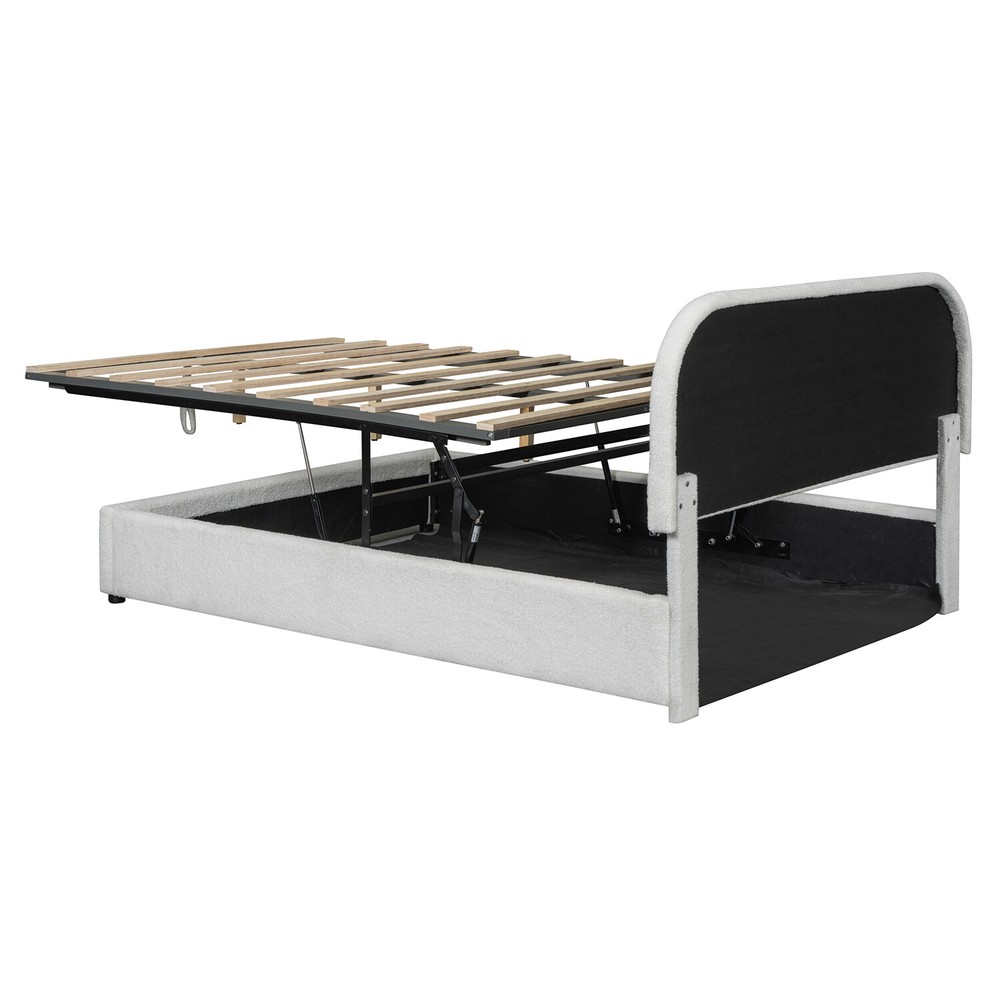 Full/Queen Size Upholstered Platform Bed w/ Hydraulic Storage System US