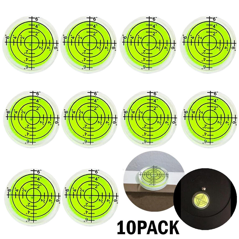 10Pcs 1.3X0.7" High Precision Horizontal Bubble Bulls-eye Circular Bubble Level