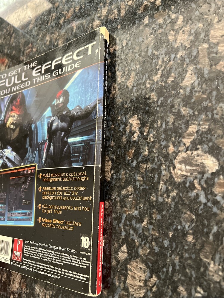 Mass Effect Prima Official Strategy Game Guide Xbox 360 Without Attached Poster