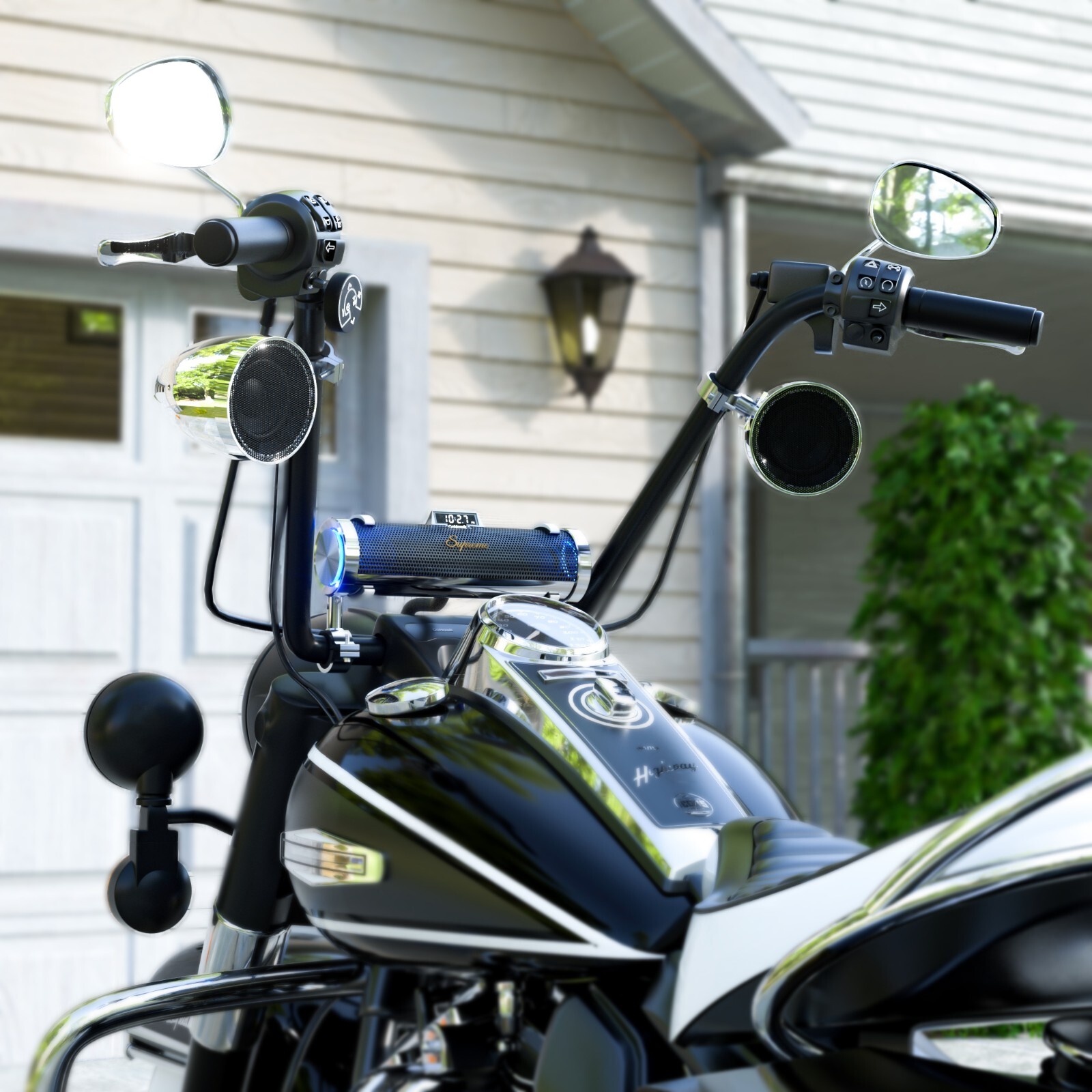 Waterproof Motorcycle Stereo 8 Speakers Audio System Bluetooth 300W Amp FM Radio