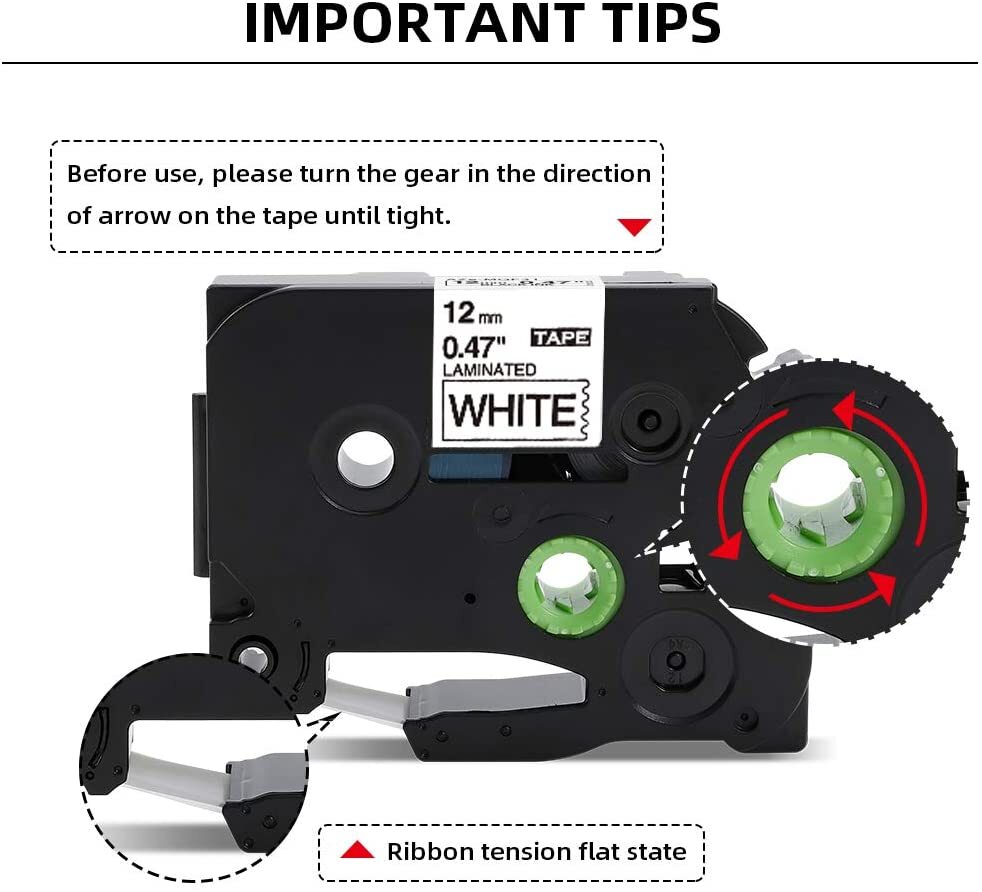 50PK Label Tape TZe-241 TZ-241 18mm For Brother P-Touch PT-1890C D450 P700 D600