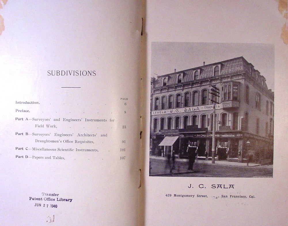 1896 Sala Surveying Insts. Catalog (after Roach)