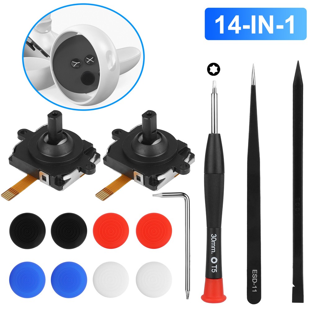 14in1 Analog Joystick Repair Replacement Kit for Oculus Quest 2 Touch Controller