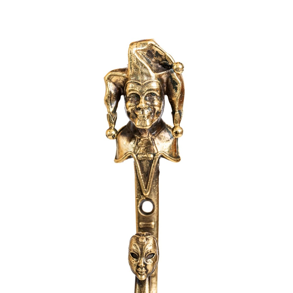 Brass Jester Wall Hook – Handmade Joker Hook, Medieval Solid Brass Decor