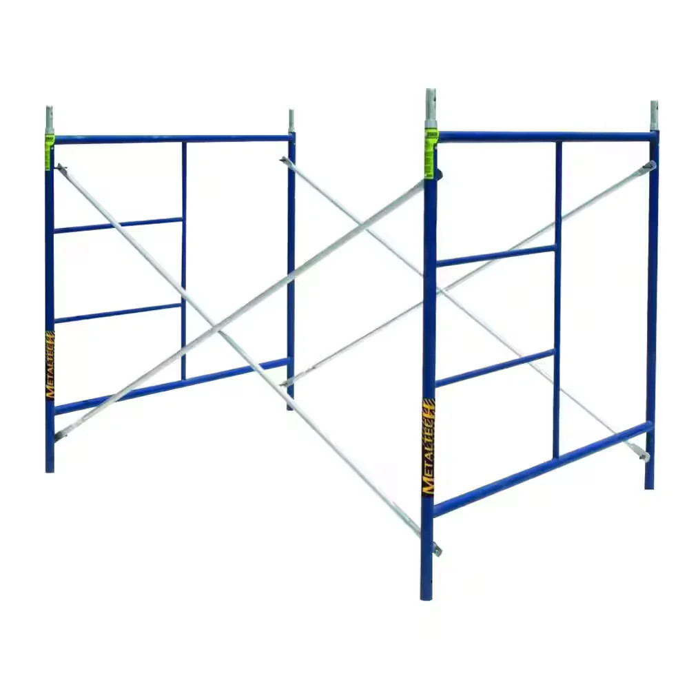 MetalTech Saferstack 1 Story Scaffold Frame Set 5x7x5ft Galvanized Braces