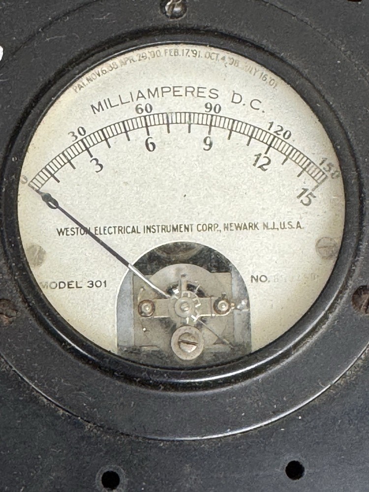 Vintage Home-Made Electronics Tester Western Electric 301 Ammeters