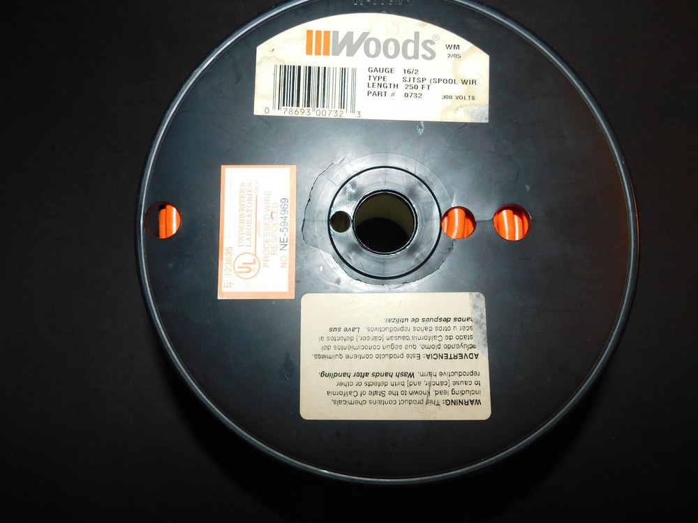 16/2 SJTSP Cable - 250 ft. Spool - Orange