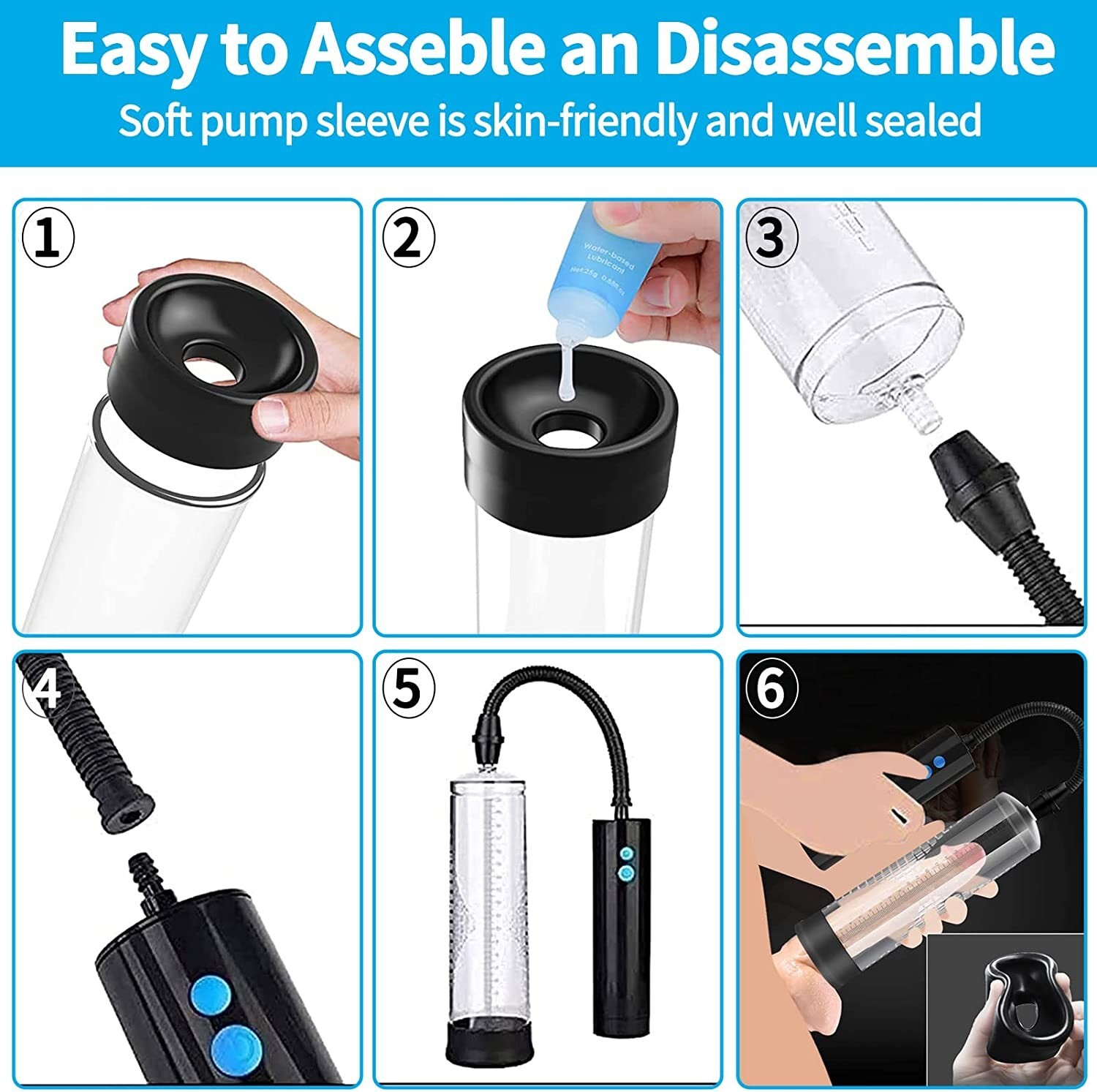 2025 upgrade Vacuum Electric Penis Pump Rechargeable Male Penis Enlarger & LUBE