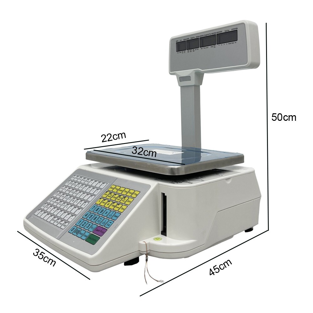 Digital Price Computing Scale w/ Thermal Label Printer 33lbs Capacity Food Scale