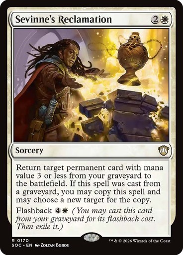 NM Sevinne's Reclamation, MTG, Strixhaven Commander, Magic the Gathering, 170