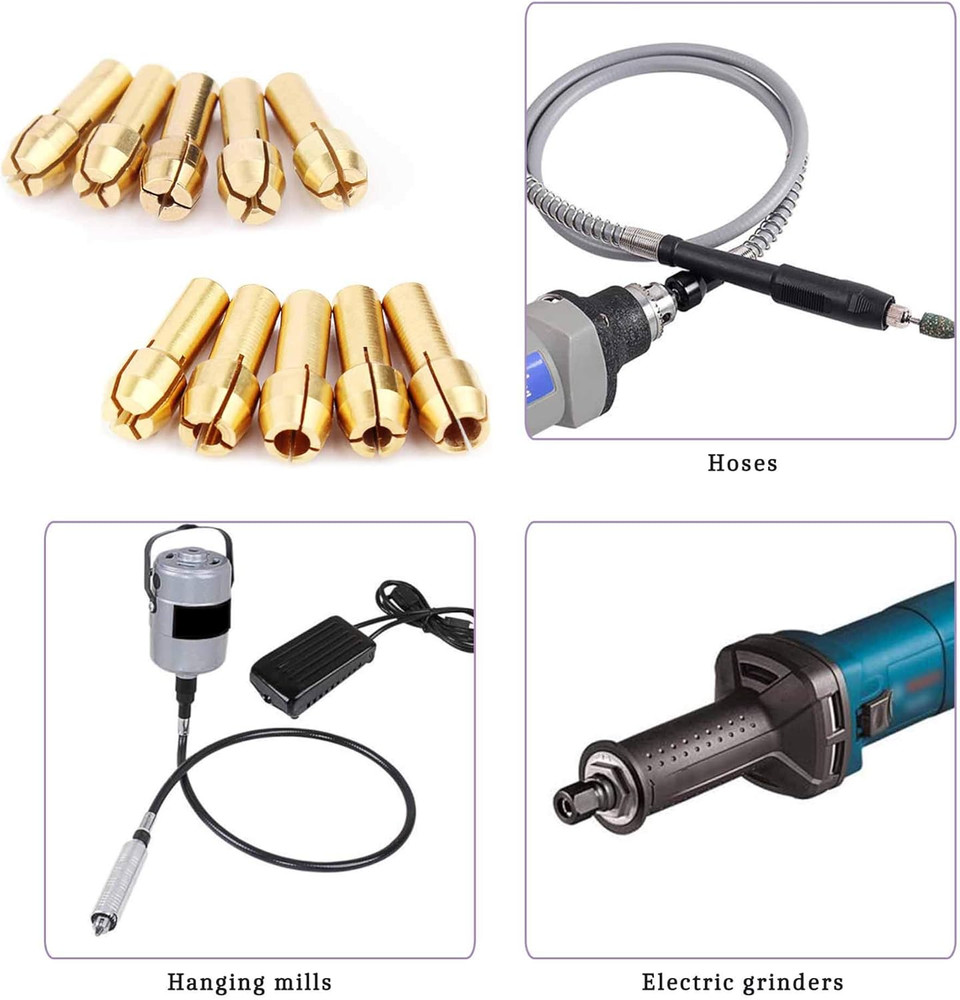 TOMALL Brass Collet Mini Electric Grinder Quick Change Drill Chuck Bit Sets 0.5-