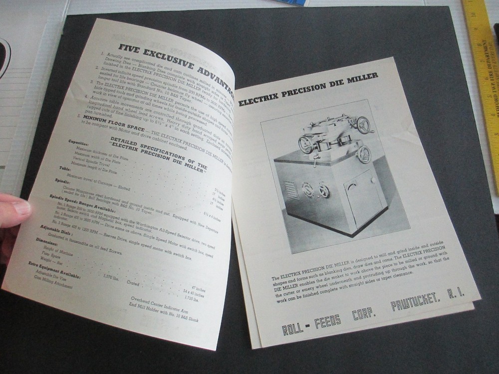 Electrix Precision Die Miller Machine Brochure Spec 8 pages B59