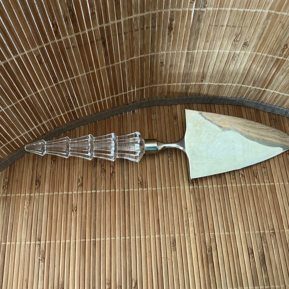 Mikasa cake server with crystal handle, wedding cake server, silver plated cake
