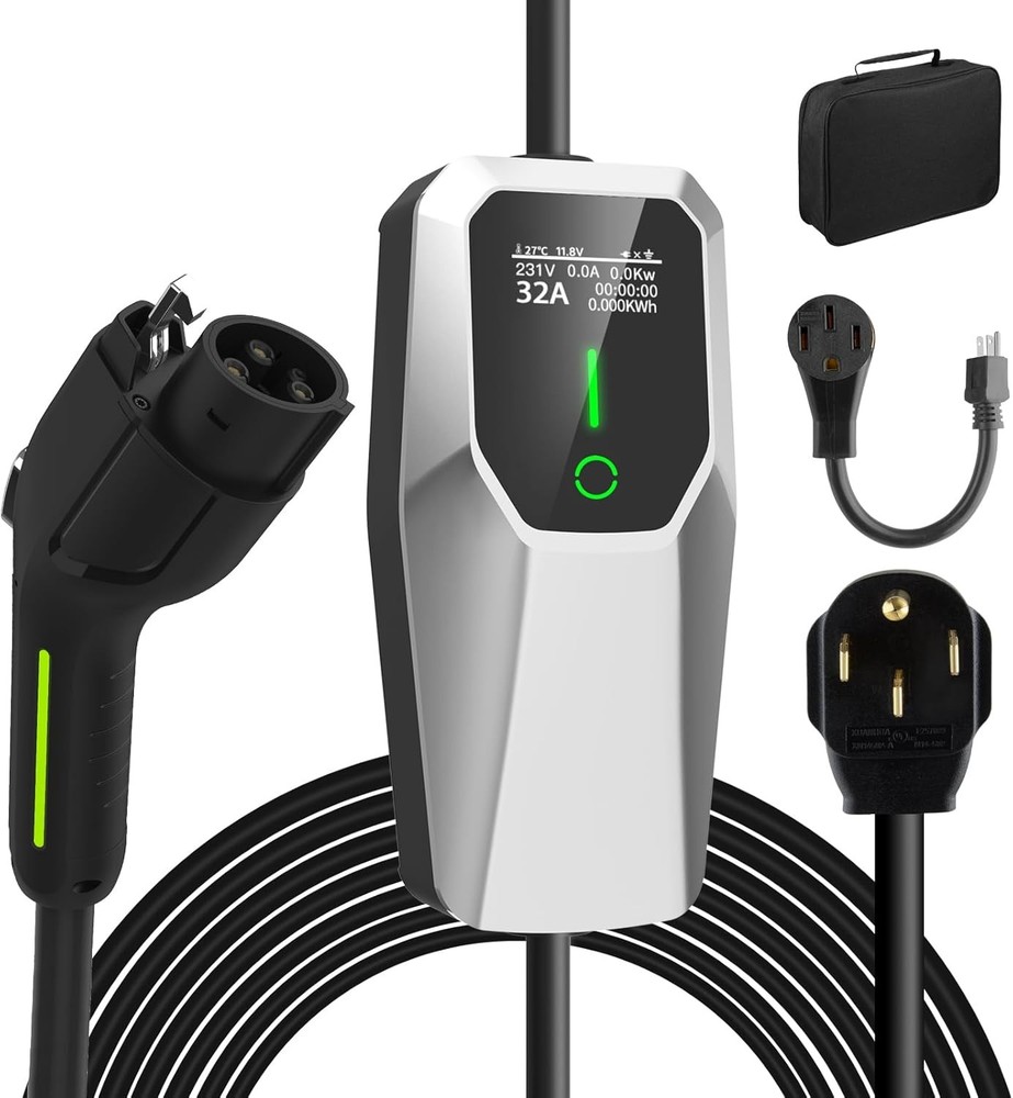 32A Level 2 EV Charger Portable 20FT Cable