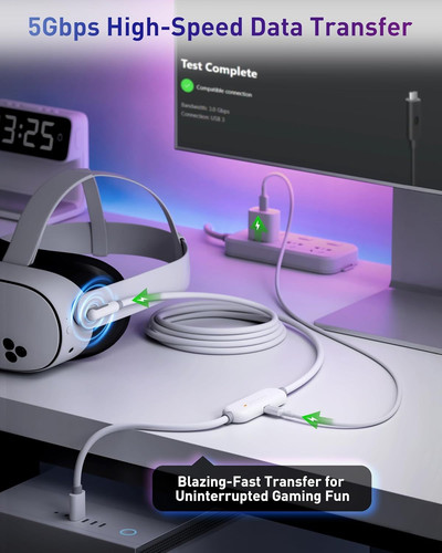 Maxonar VR Charging Link Cable 16FT (Next-Gen Chip) Compatible 16FT, White