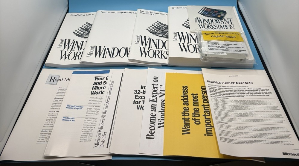 Microsoft Windows NT Workstation 3.51 CD-Rom Operating System - Open Big Box New