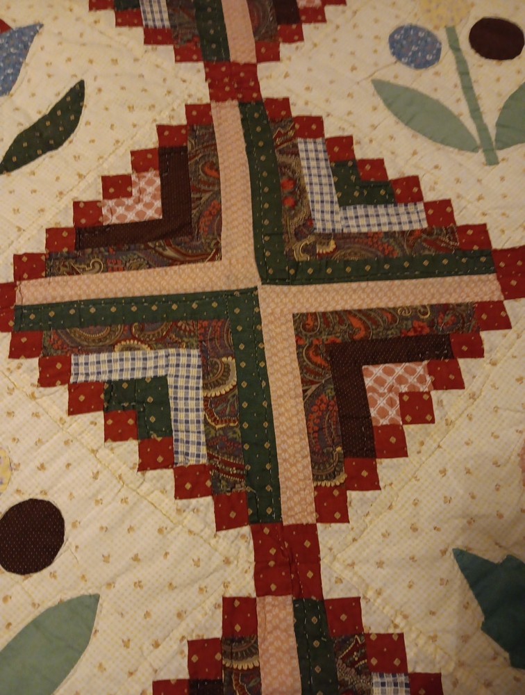 Vintage Patchwork Quilt 80" X 65" READ