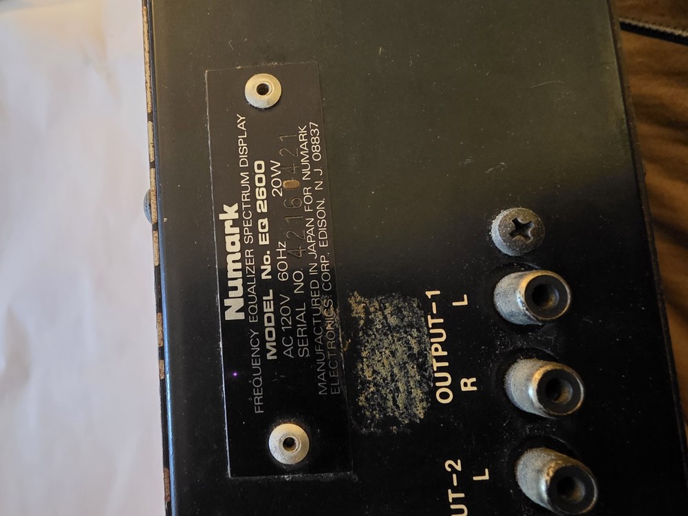 Vintage Numark EQ2600 Stereo Frequency Equalizer *Untested*
