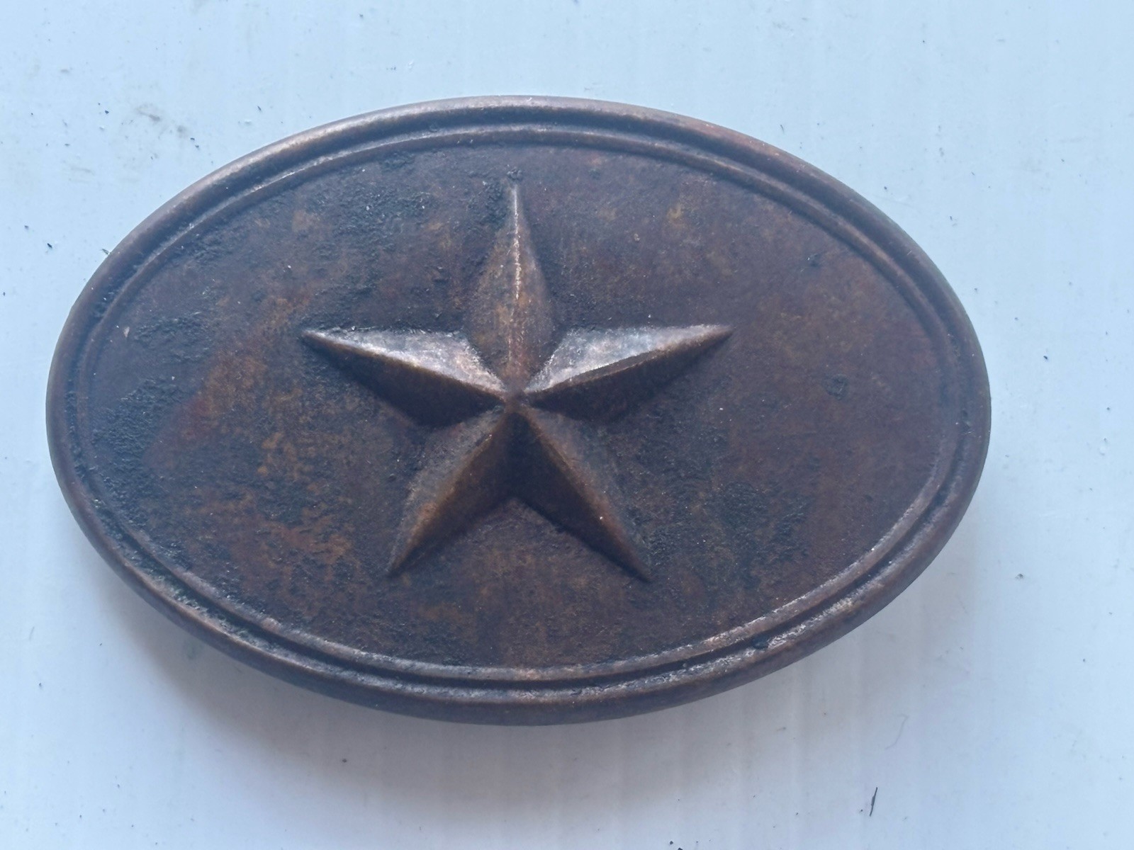 VINTAGE CIVIL WAR CONFEDERATE TEXAS BELT BUCKLE. EARLY REPRODUCTION