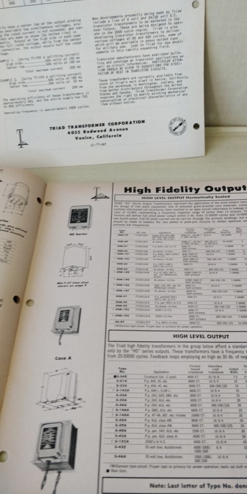 1958 Triad - Catalog - Transformers + More + Tv Components