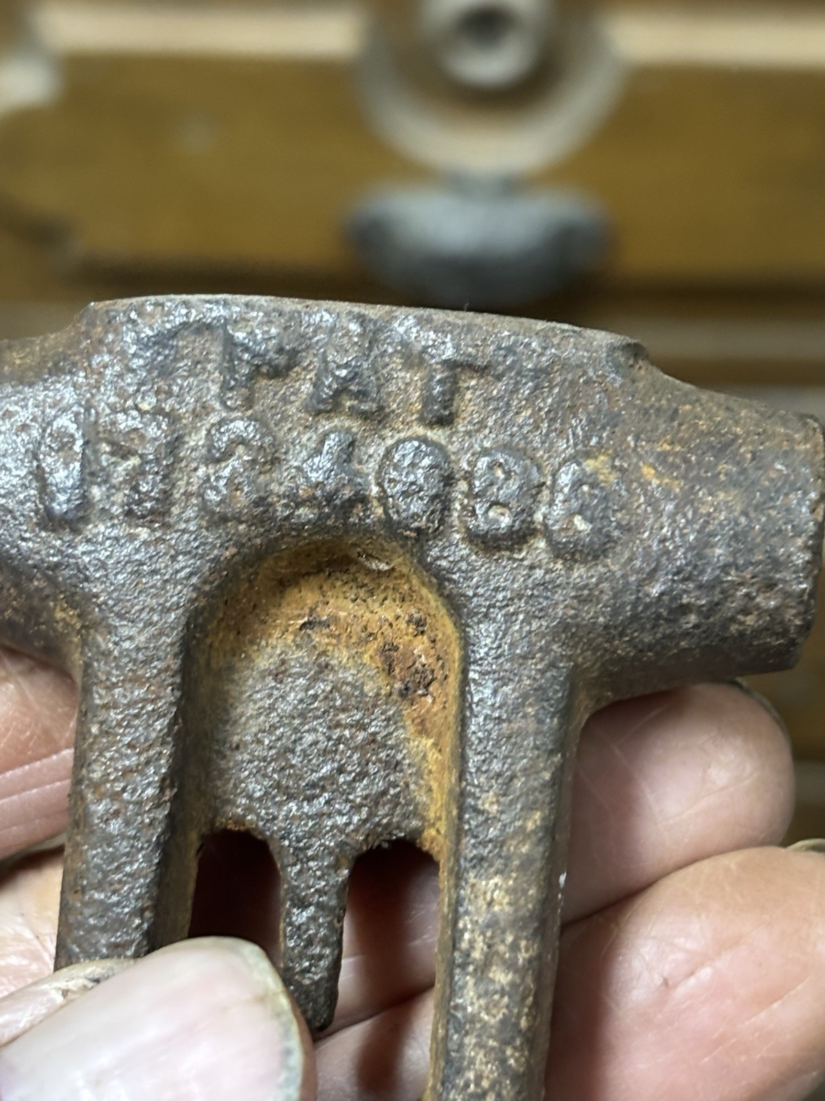 Cast Iron No. 114 Ideal Calvary Horse Picket Pin Spike Hammer Tent Stake Antique