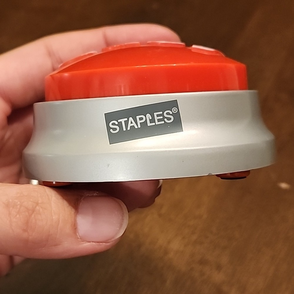 Staples EASY Button Red and Gray That Was Easy Working