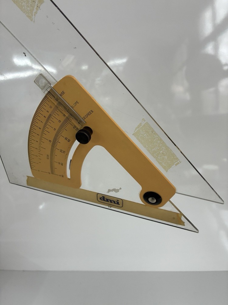 vintage DMI adjustable drafting triangle or angle finder tool 12”