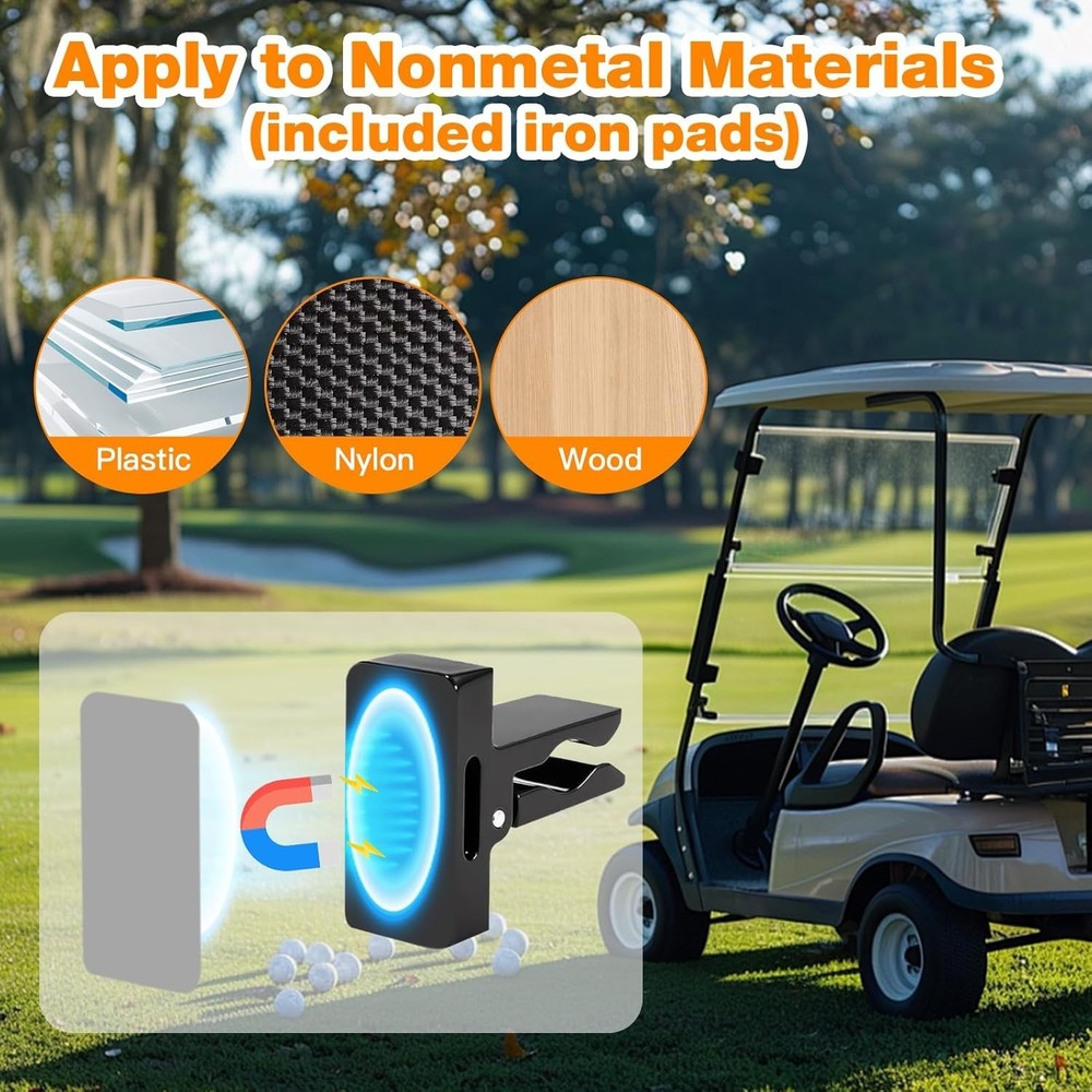 Compact Magnetic Holder Clip for Golf Carts - Durable & Versatile Organizer