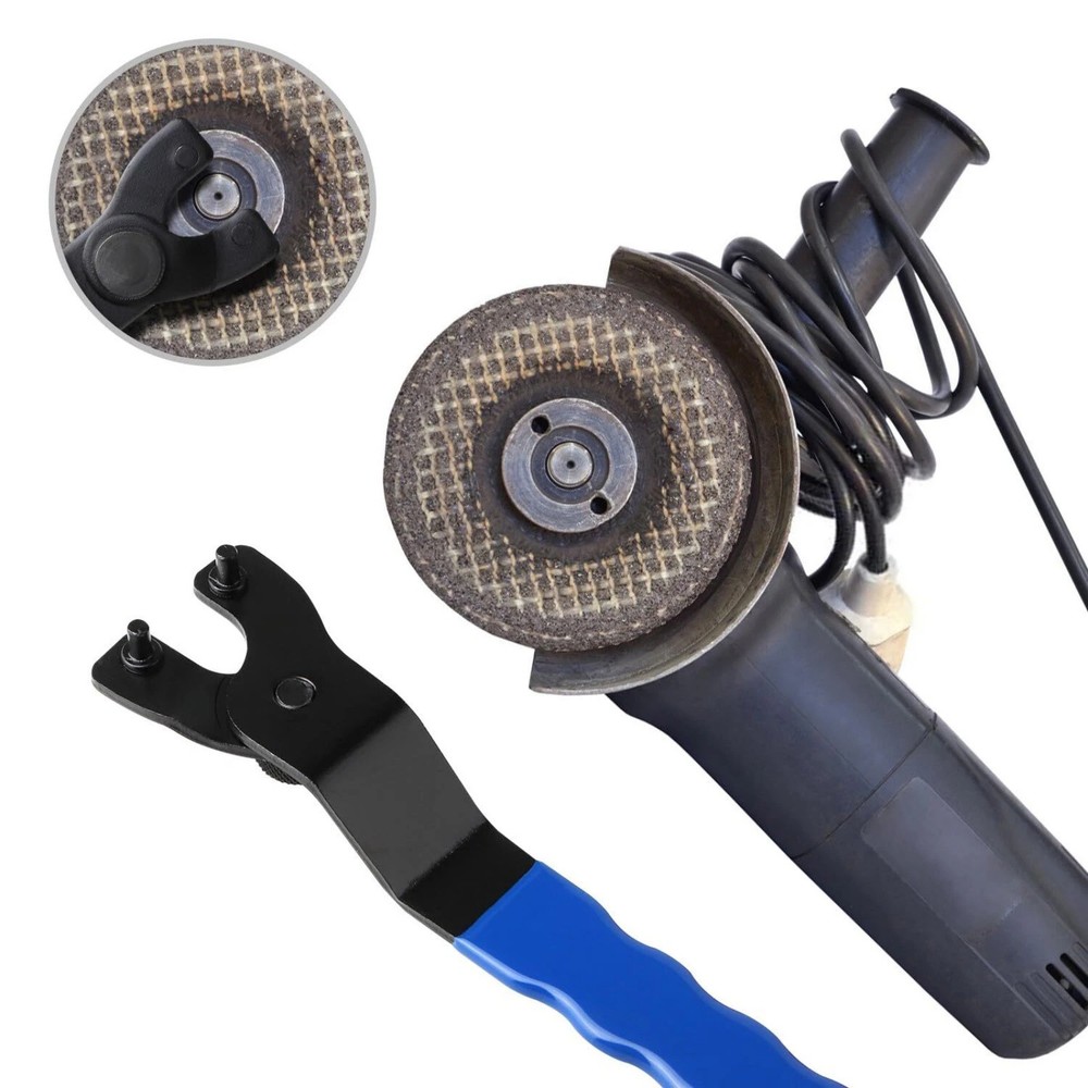 All-Purpose Pin Spanner Tool Adjustable for Grinder Nut Removal Rubber Handle
