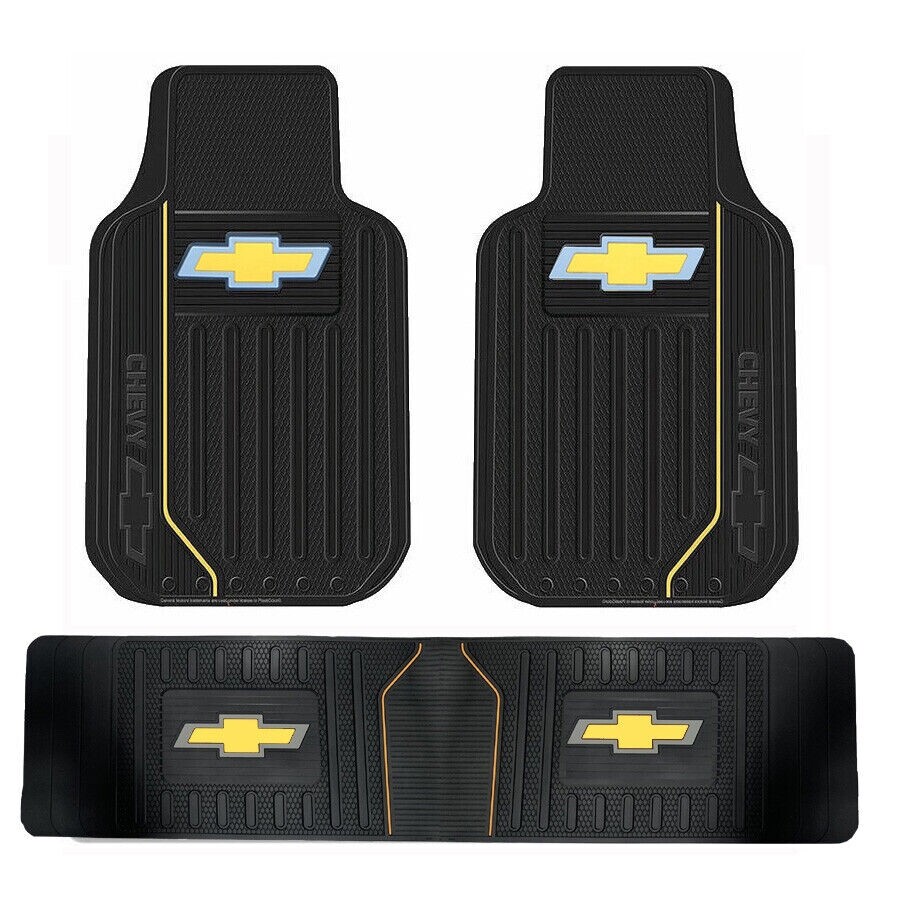 Chevrolet Silverado 2 Front & 1 Rear Runner Rubber Floor Mats Chevy BEST GIFT