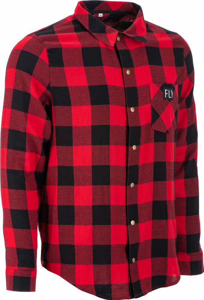 FLY TEK FLANNEL RED/BLACK SM
